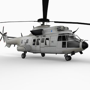 eurocopter super puma helicopter 3d model