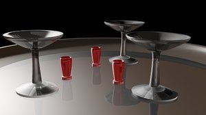 3d martini set