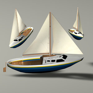3ds max little sailboat boat