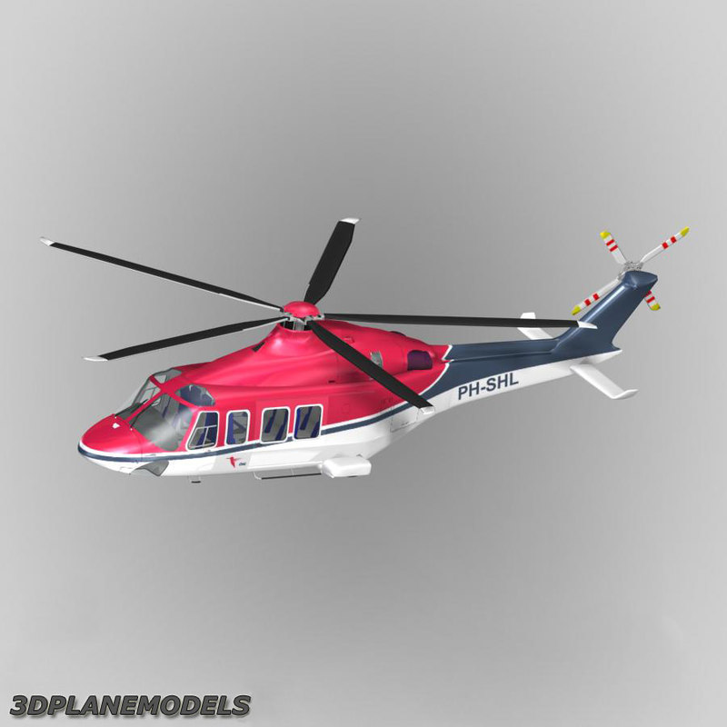 3d model agusta westland aw139 helicopter