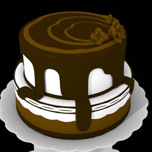 chocolate drip cake 3d obj