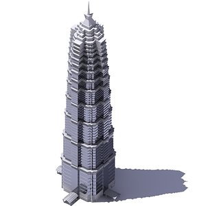 jin mao tower 3d max