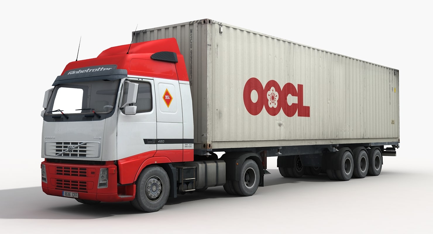 intermodal container truck 3d model