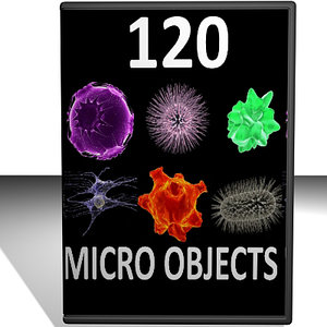 120 micro objects cells 3d model