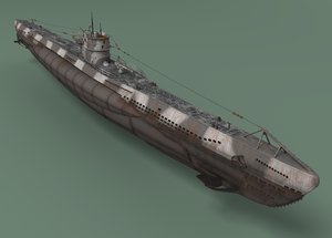 ww2 german u-boat viic 3d model