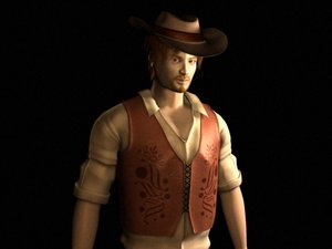 cowboy character animation 3d model
