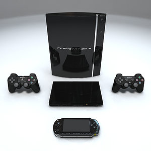 3d model 2007 playstation 2 console