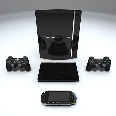 3d model 2007 playstation 2 console