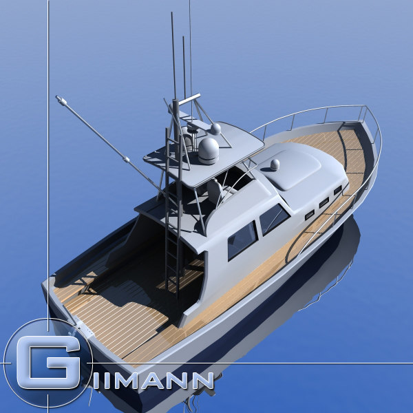 3d model sportfishing boat