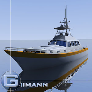 3d sportfishing boat model