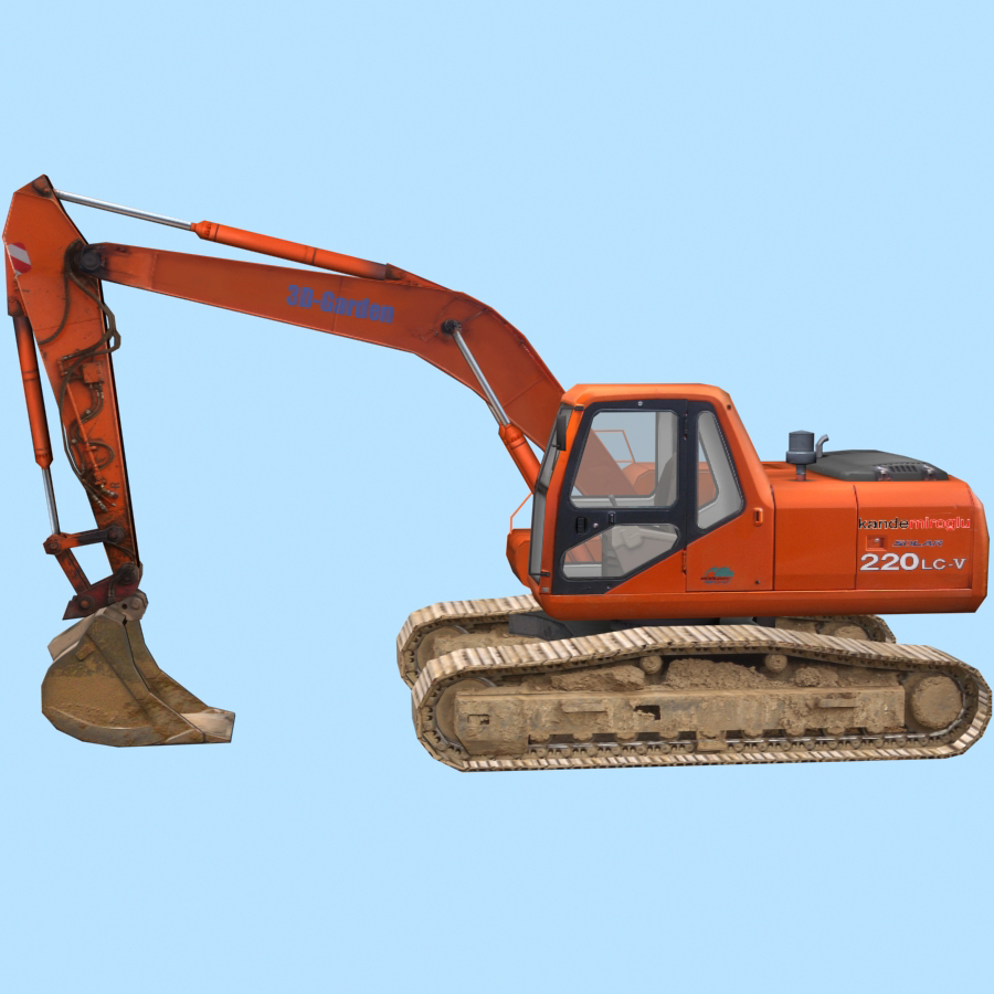 excavator 01 3d 3ds