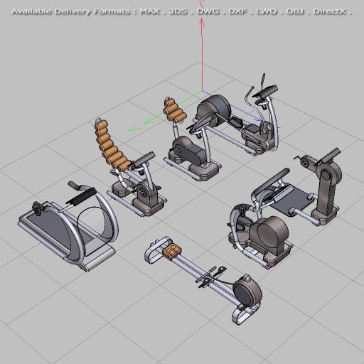 cardio gym equipment move! 3d model