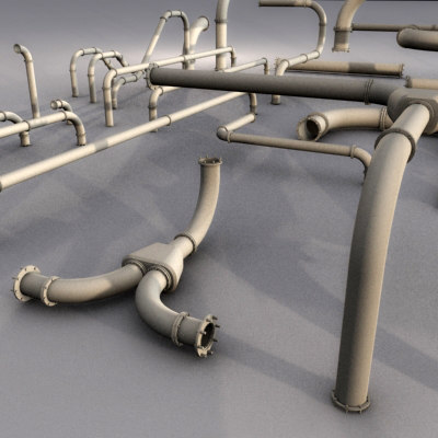 industrial pipes 3d model