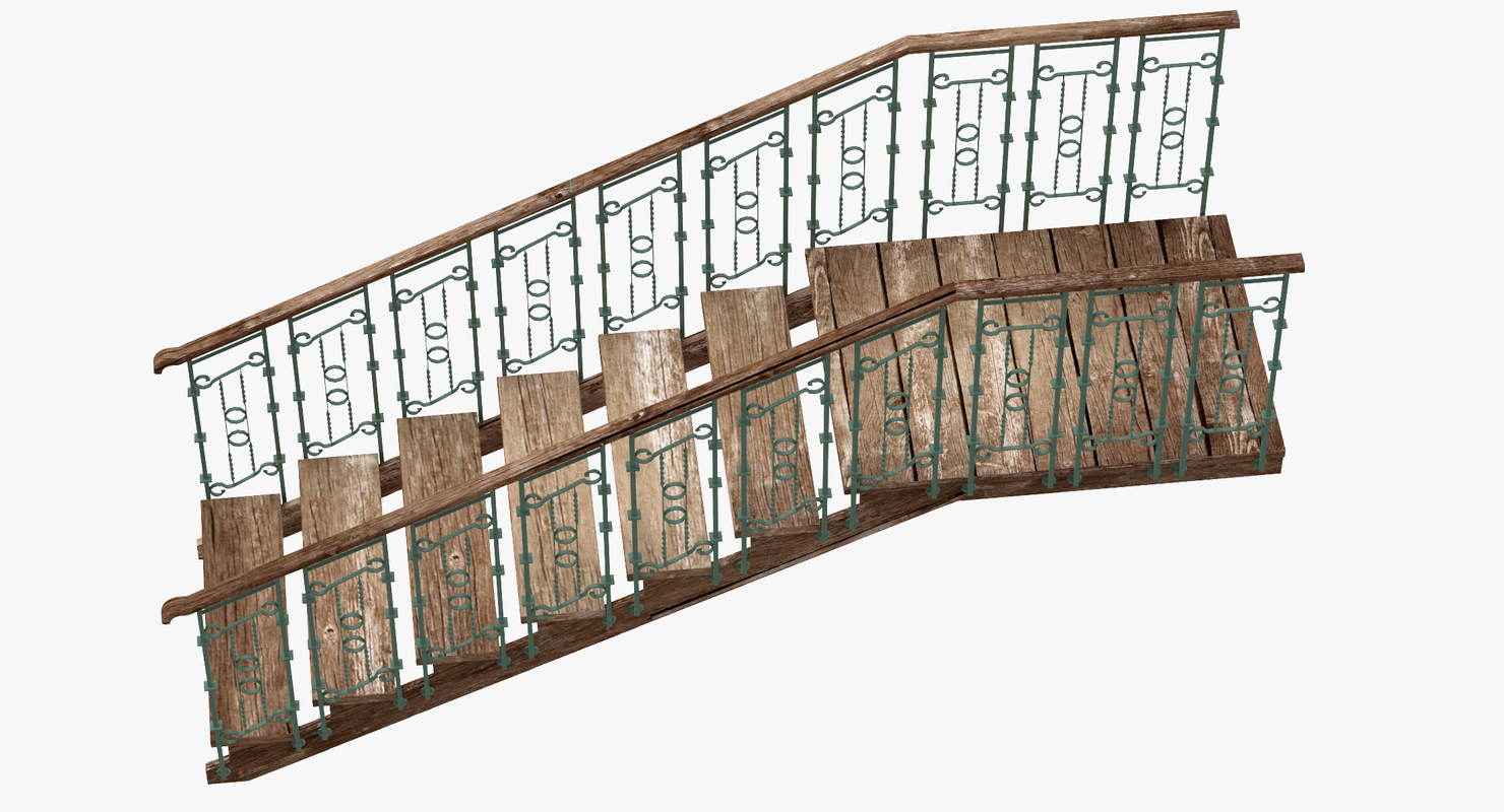 3ds max stairs wrought iron railing
