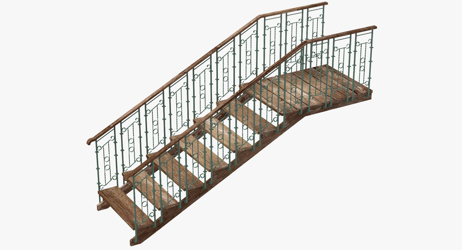 3ds max stairs wrought iron railing