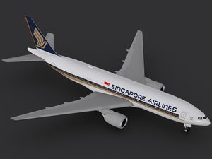 boeing 777-200 er airliner 3d model