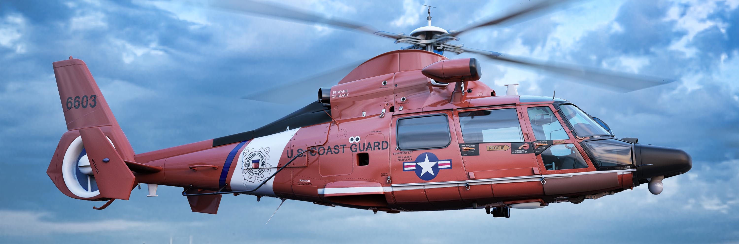 3d uscg mh65 dolphin helicopter model