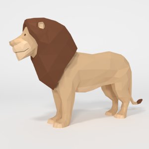 3d lion blender model
