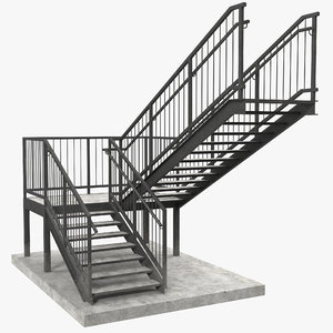 3d stairs modeled build model