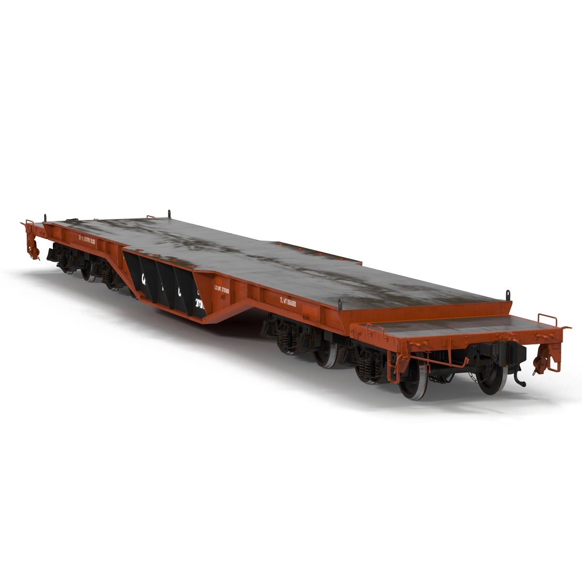 3d model heavy duty flat car