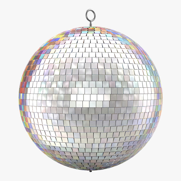 3d disco ball rainbow model