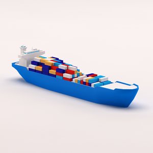 cartoon cargo ship max