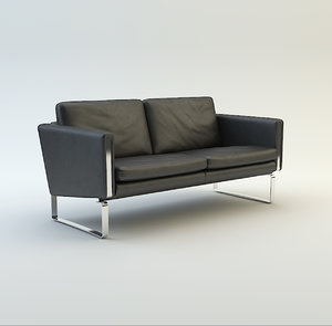 3d model leather sofa