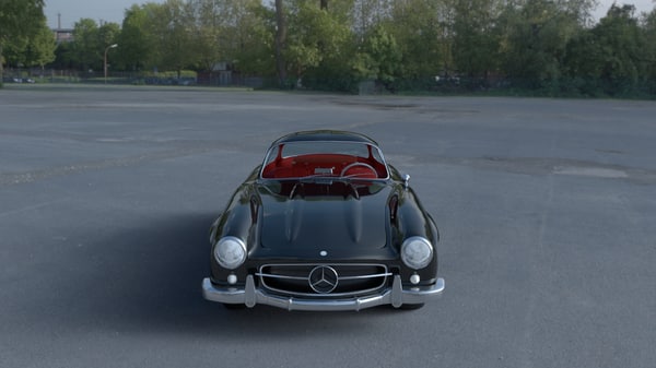 Rigged Mercedes 300sl Gullwing With Interior Hdri