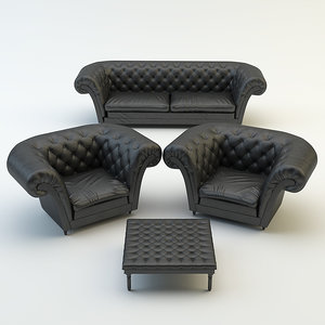 leather sofa chair 3d model