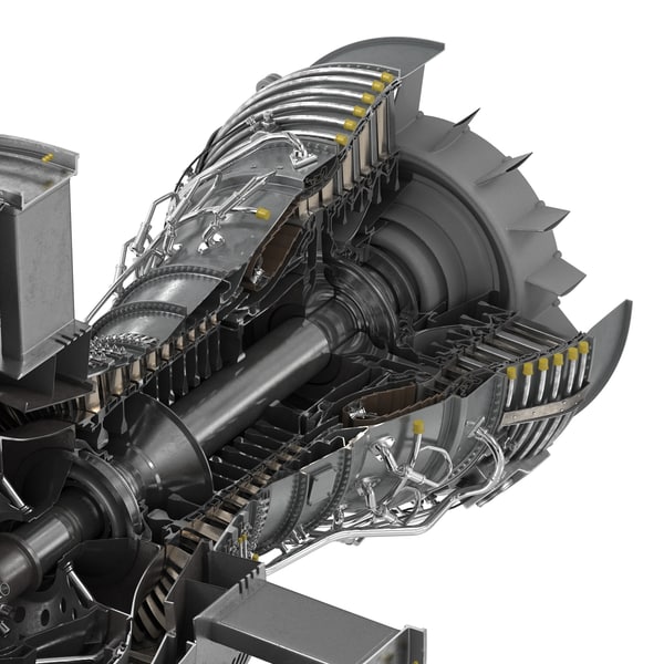 turbofan aircraft engine sectioned max