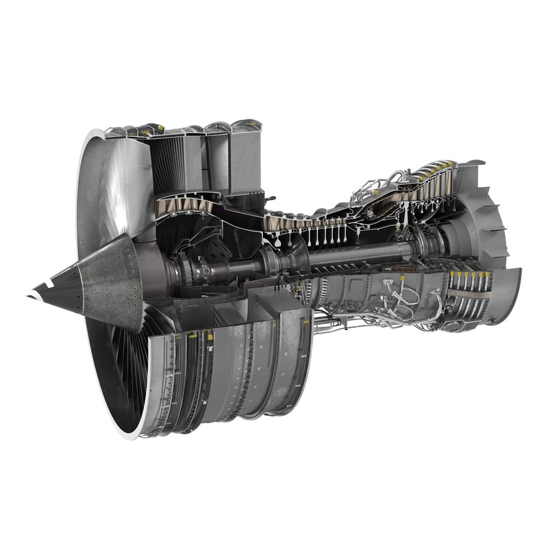 turbofan aircraft engine sectioned max