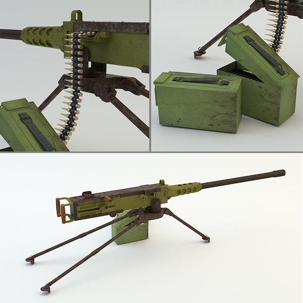 3d model machine gun