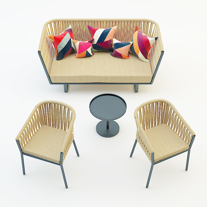 Garden Furniture Set Sofa Chair 3d Obj