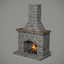 3d model fireplace place