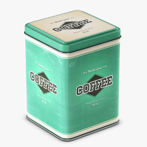 3d coffee tin container model