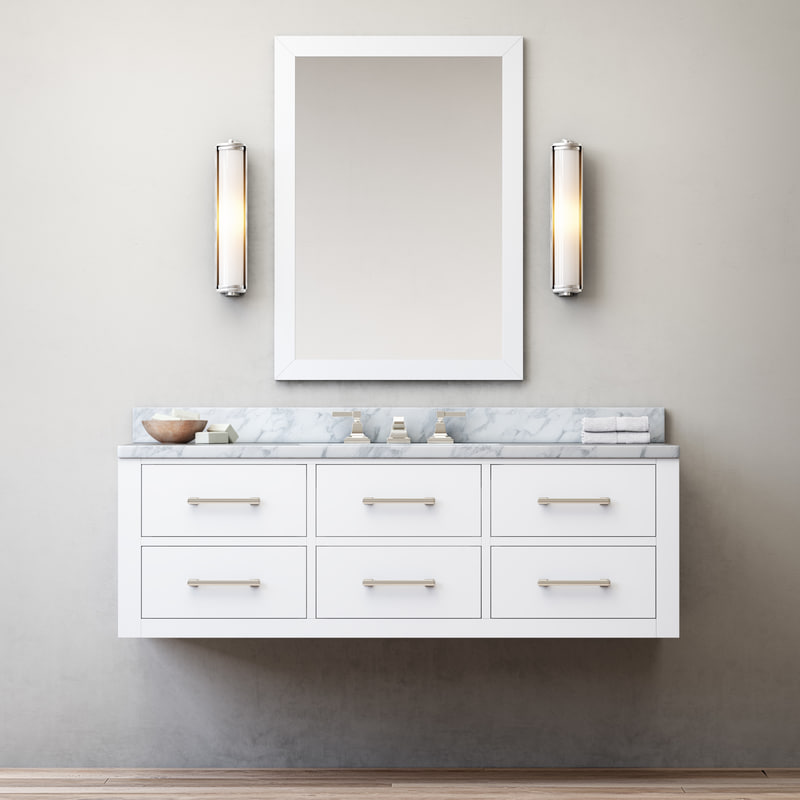 Hutton Single Extra Wide Floating 3d 3ds, Hutton Vanity Restoration Hardware