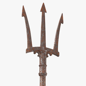 3d aged ruined trident model