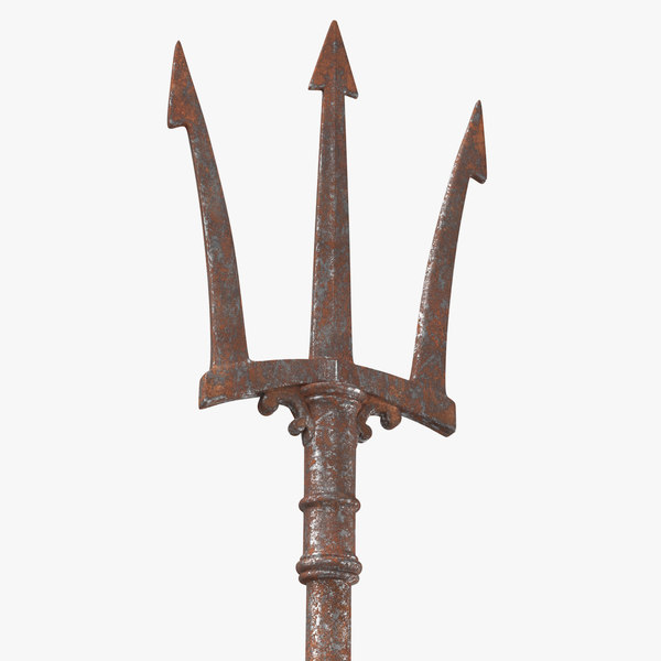 3d aged ruined trident model.