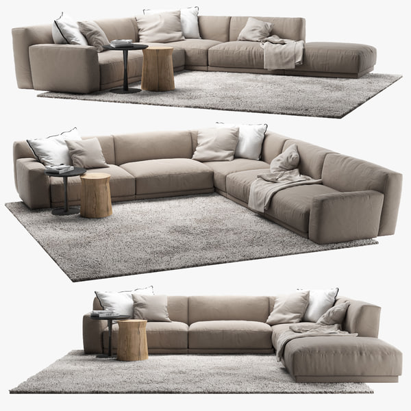 3d sofa poliform coffee table model