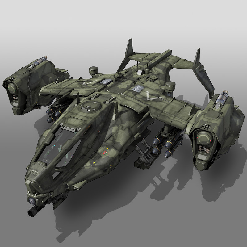 3d sf heavy military dropship model