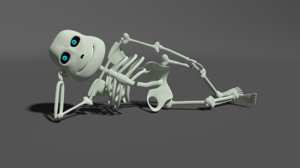 free skeleton 3d model rigged blender