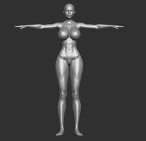 lewd busty female 3D model
