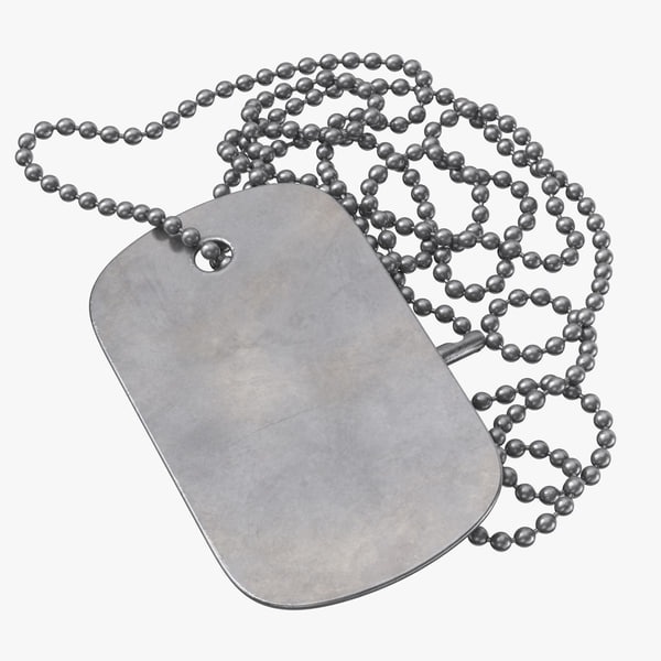 dog tag blank chain 3D model