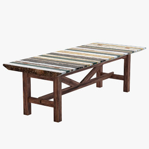 3D garden dining table marble