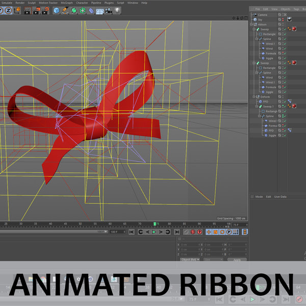 アニメーションリボン3dモデル Turbosquid