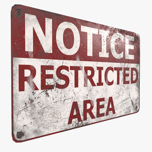 ready restricted area sign model