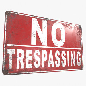 3D ready trespassing sign model