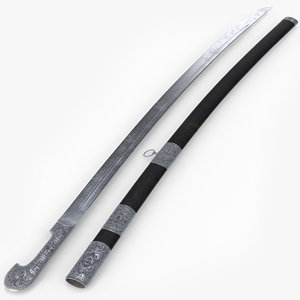3D model caucasian shashka sword