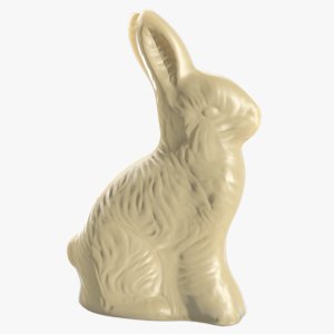 3D white chocolate easter bunny model
