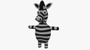 cartoon zebra 3D model